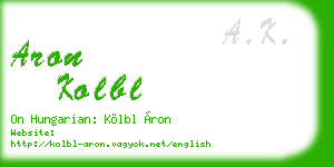 aron kolbl business card